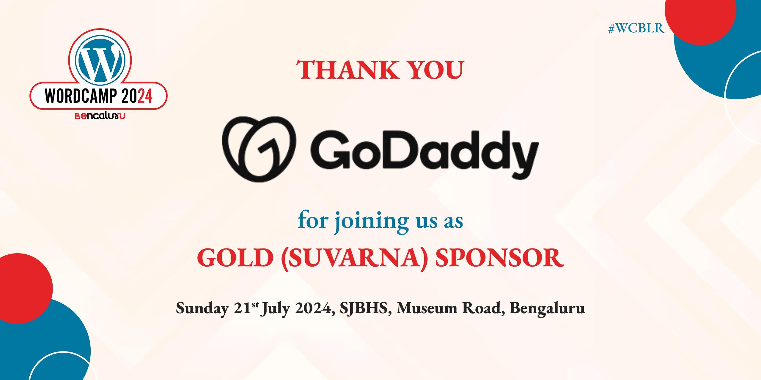 Thank you to GoDaddy, Our Suvarna Sponsor for WordCamp Bengaluru 2024!