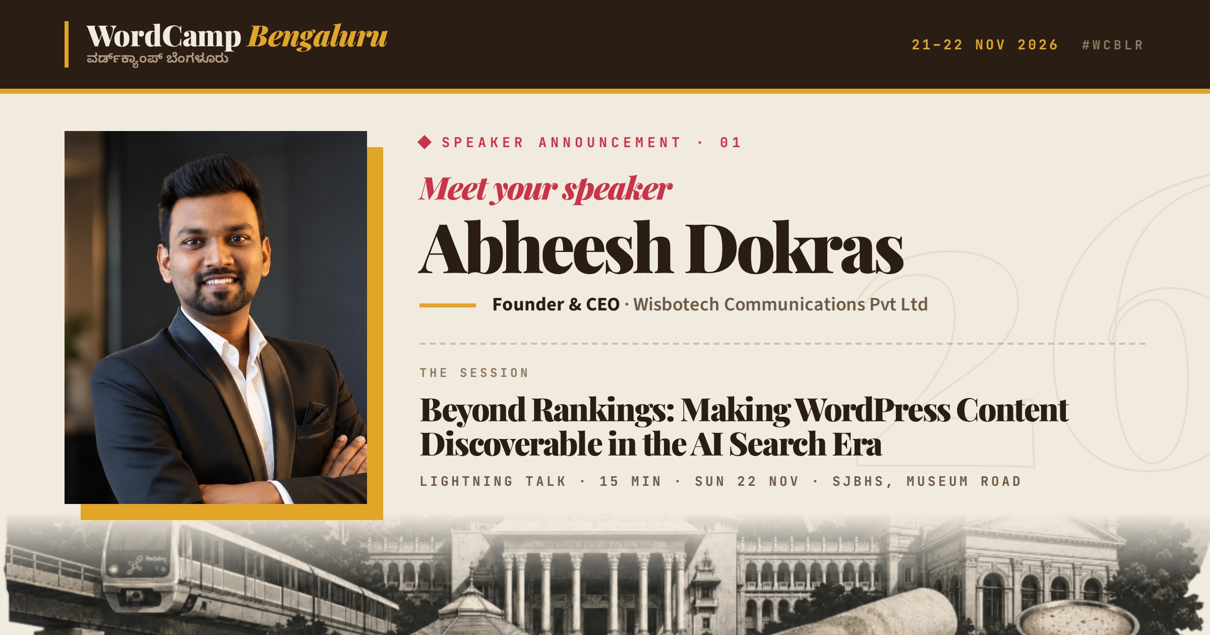 Announcing our speaker: Abheesh Dokras