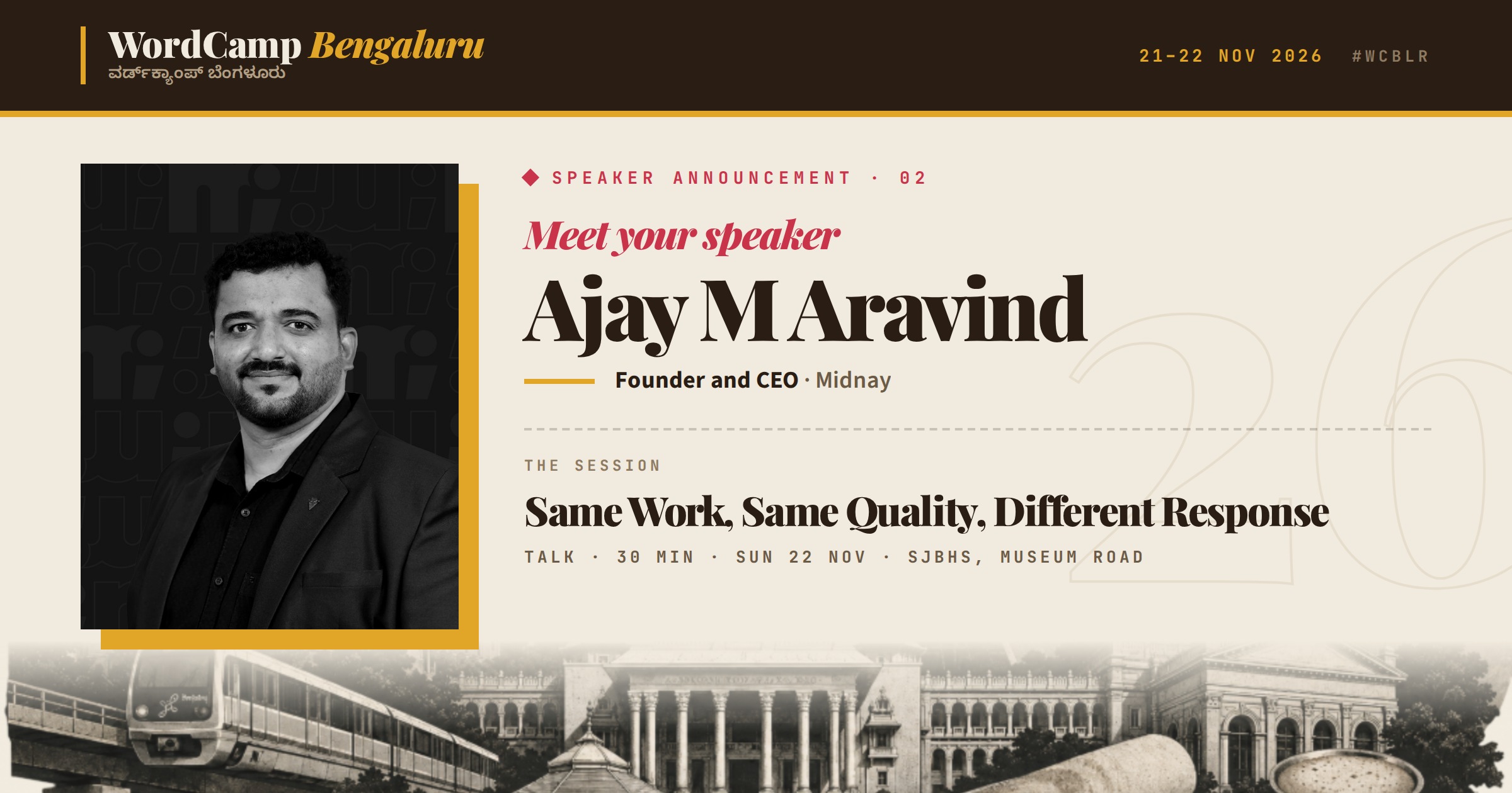 Announcing our speaker: Ajay M Aravind