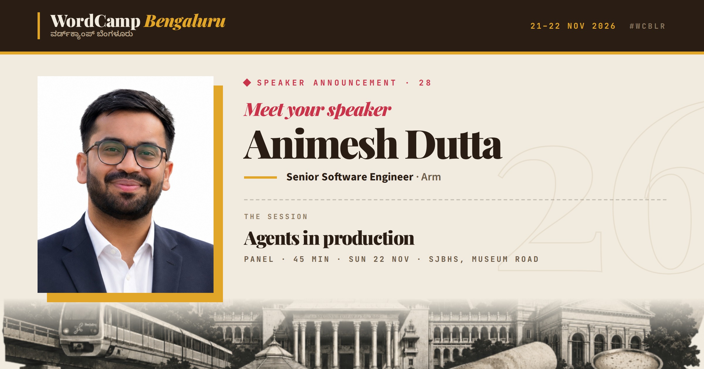Announcing our speaker: Animesh Dutta