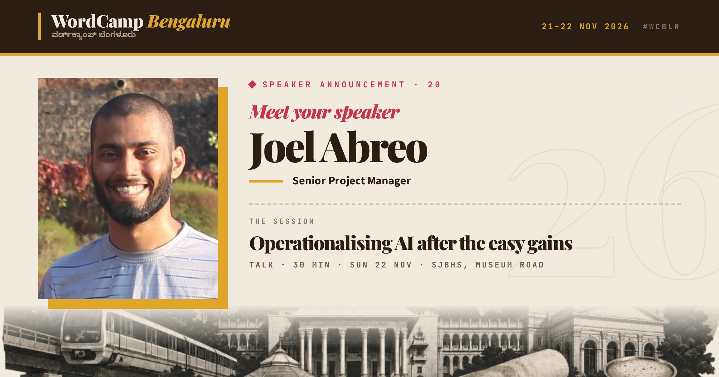 Announcing our speaker: Joel Abreo