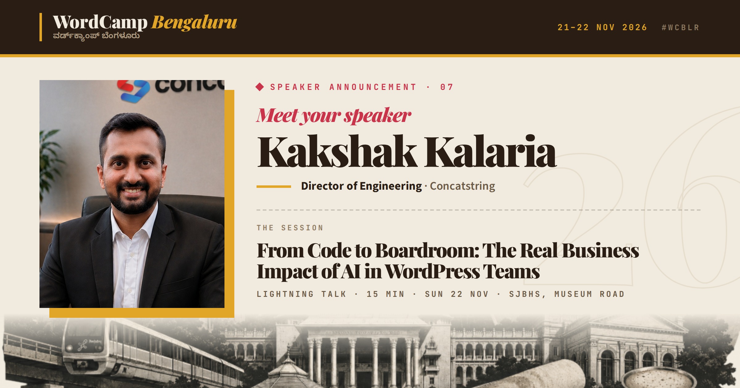 Announcing our speaker: Kakshak Kalaria