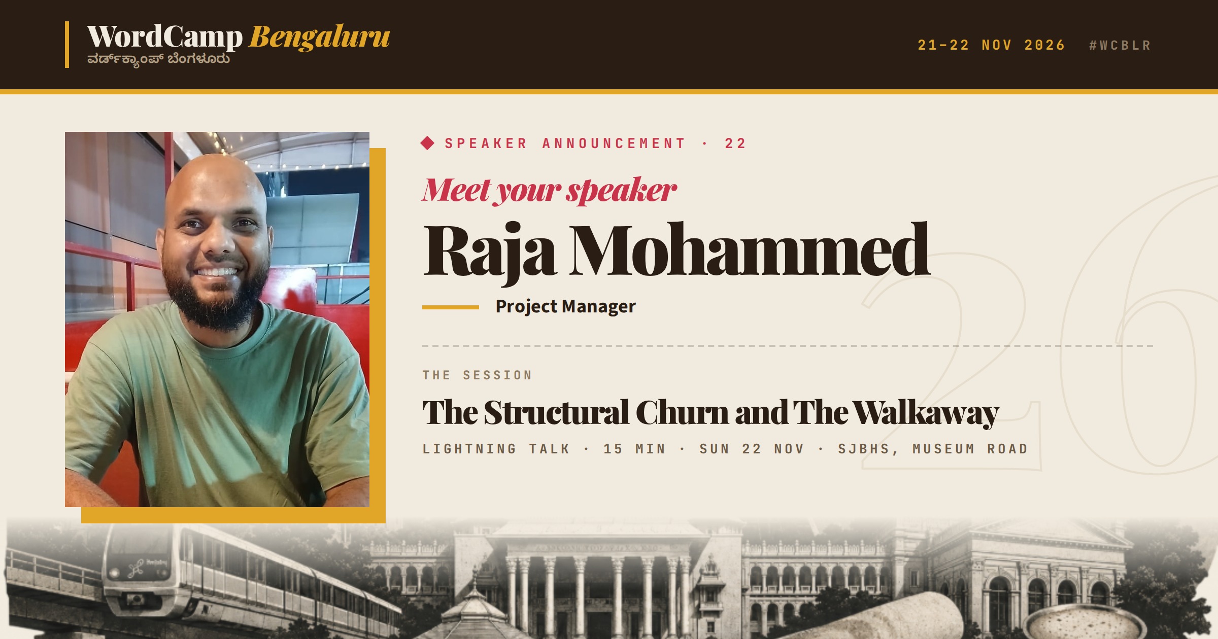 Announcing our speaker: Raja Mohammed