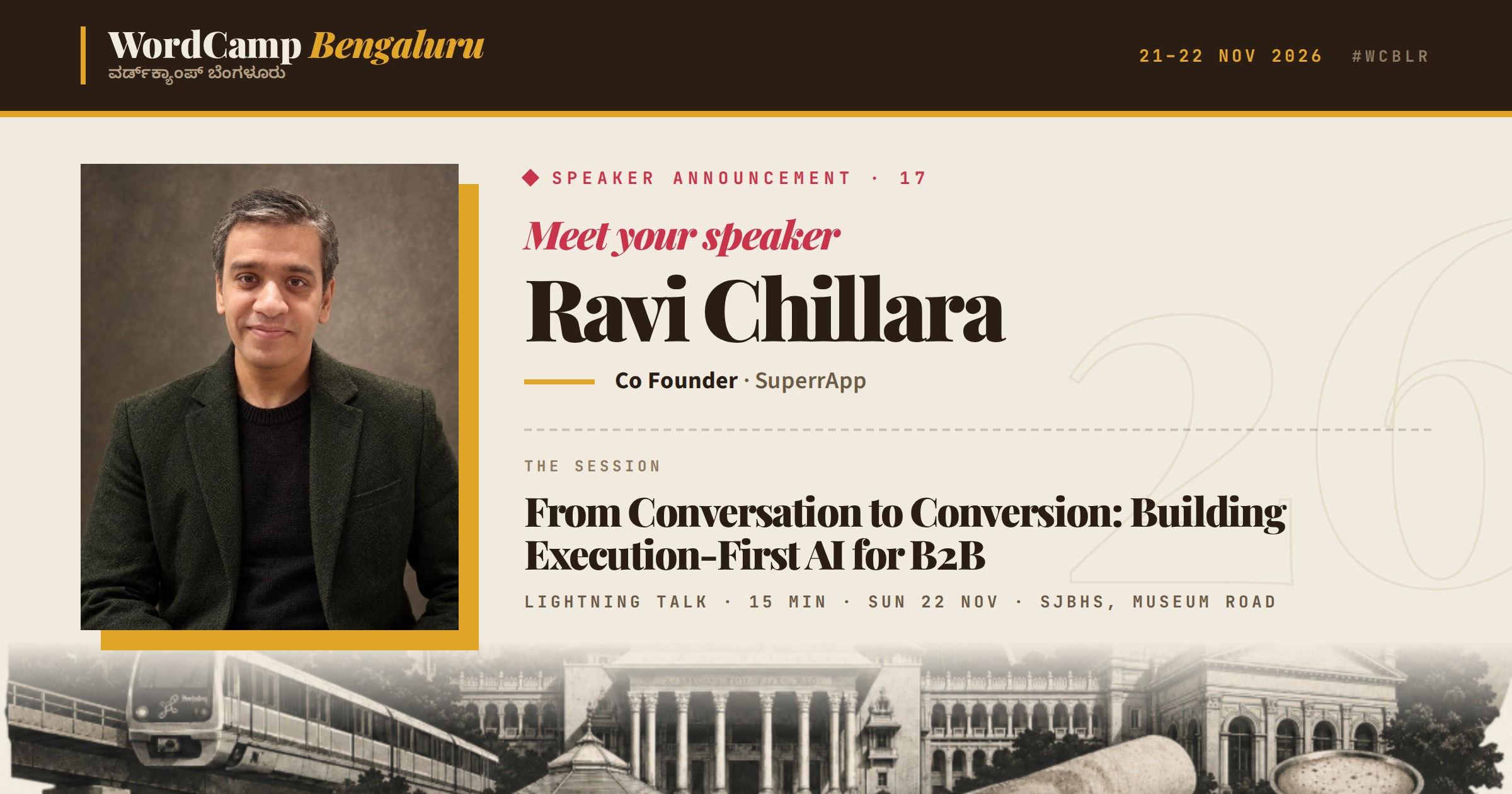 Announcing our speaker: Ravi Chillara