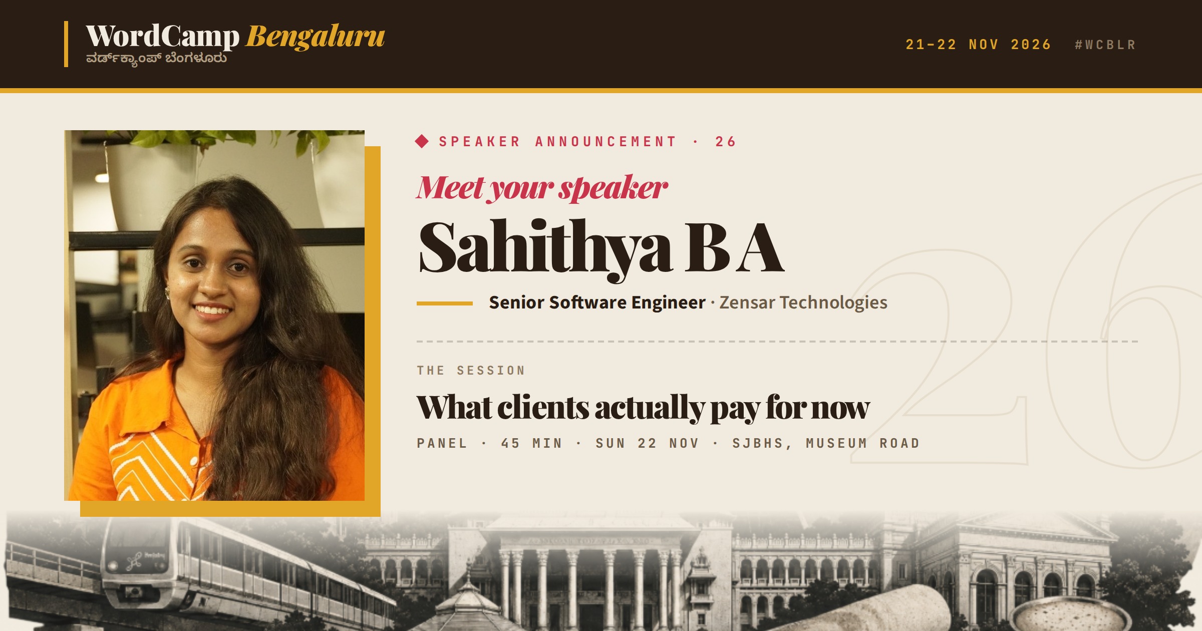 Announcing our speaker: Sahithya B A
