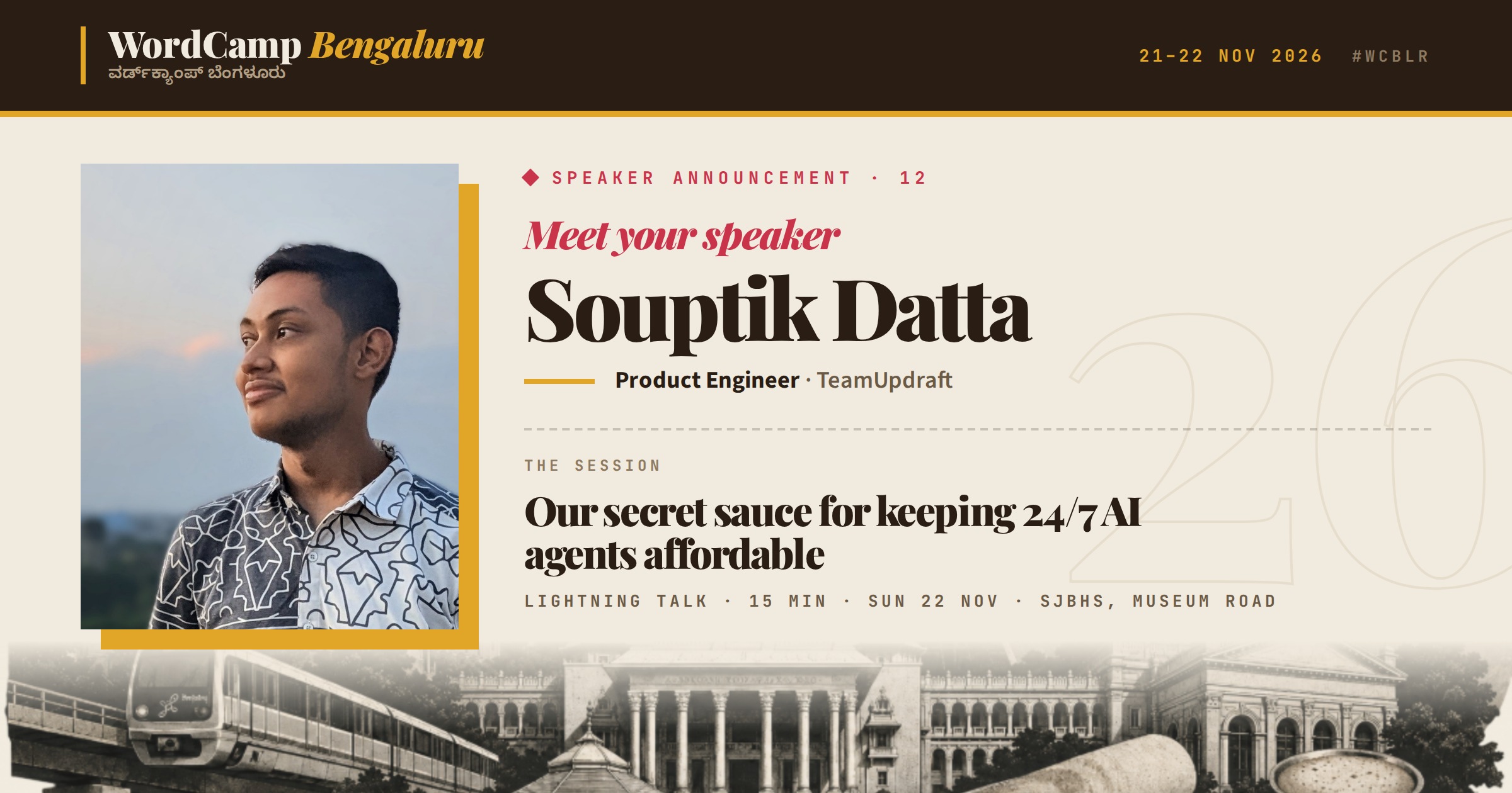 Announcing our speaker: Souptik Datta